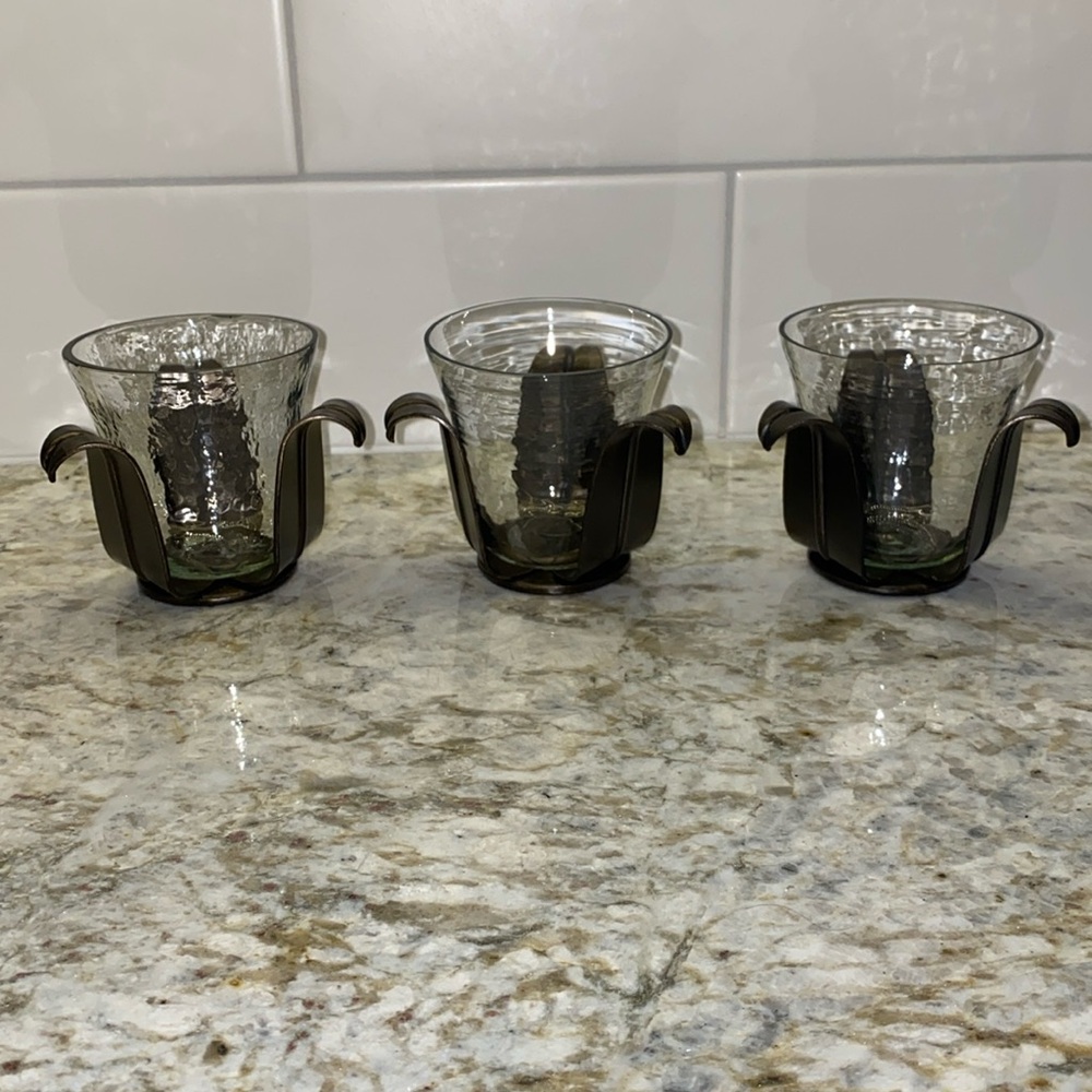 Set of 3 Pier 1 votive candle holders